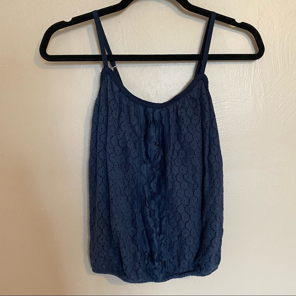 Hollister navy lace top